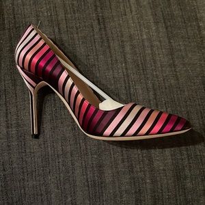Red multi color striped Manolo Blahniks